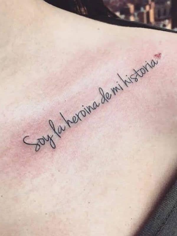 Quote Tattoo on Belly