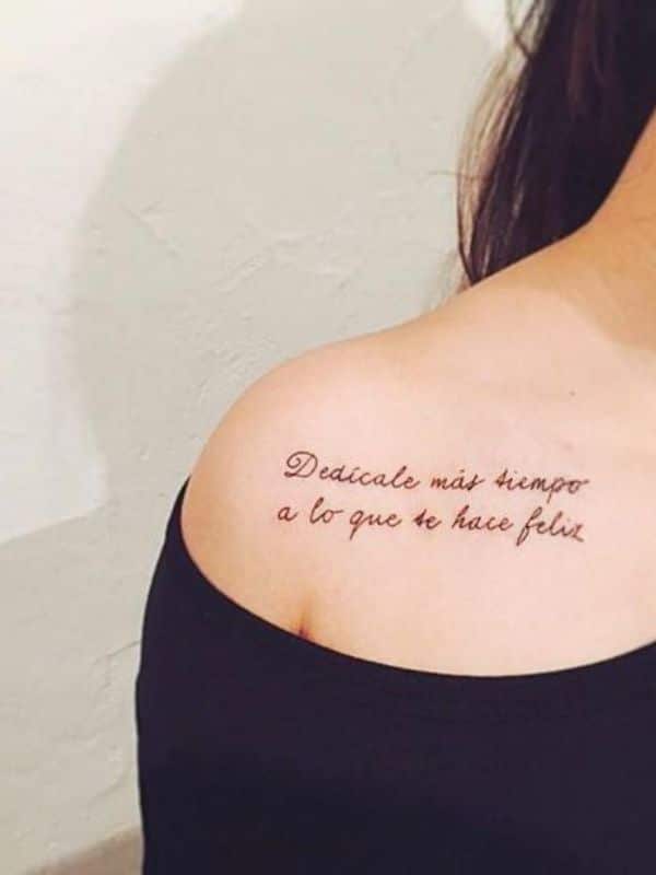 Quote Tattoo on Shoulder