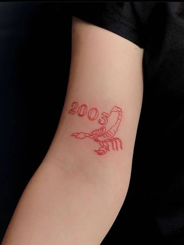Red Scorpion Tattoo on  Sleeve