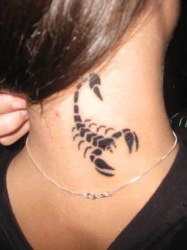 Scorpion Tattoo on Back Neck