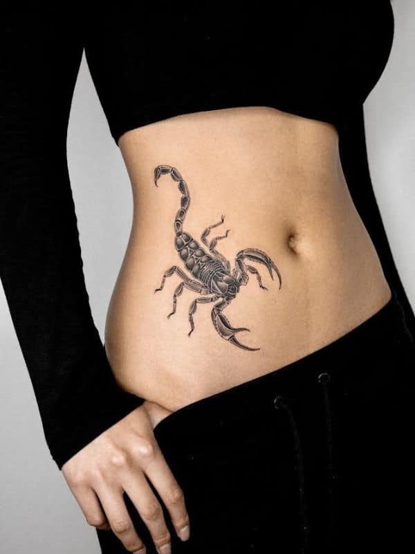 Scorpion Tattoos on Belly
