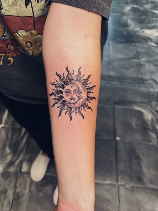 Moon and Sun Tattoos