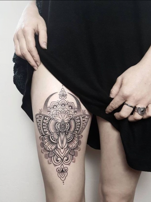 Beautiful Butterfly Leg Tattoo