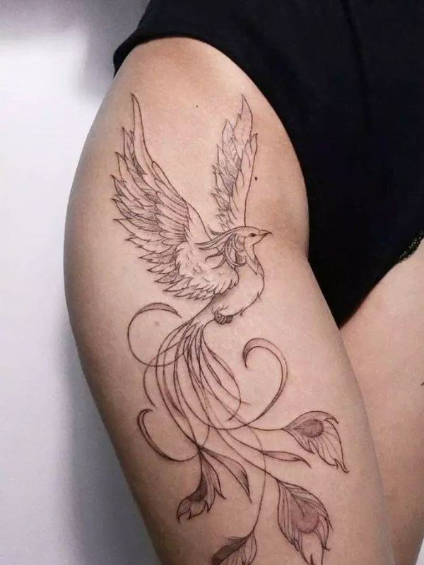 Bird Tattoo on Leg