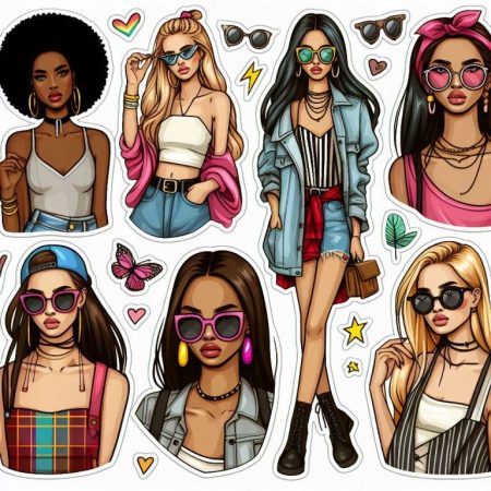 Icon Fashionista Stickers Elevate Your Style with Trendy Designs