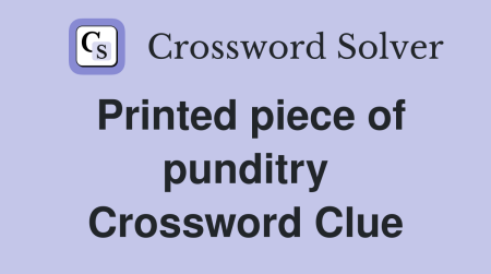 printed piece of punditry​