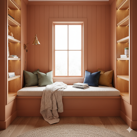 Cozy Reading Nook with Integrated Seating