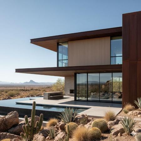 Modern Desert Oasis with Warm Neutrals
